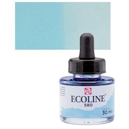 Ecoline Liquid Watercolor with Dropper - Pastel Blue, 30 ml jar and swatch