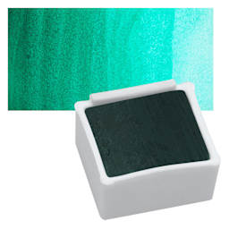 Derwent Inktense Paint Pan - Teal Green pan and swatch