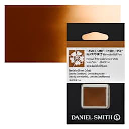 Daniel Smith Extra Fine Watercolor Half Pan - Goethite Brown Ochre and swatch
