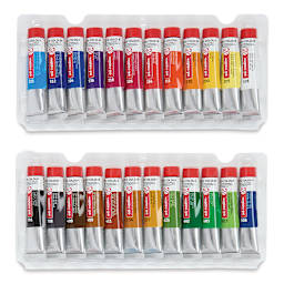 Talens Art Creation Watercolor Set - Components of Set of 24 tubes shown in package storage trays