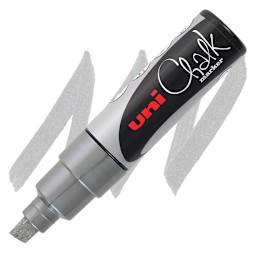 Uni Chalk Marker - Silver, 8 mm marker and swatch