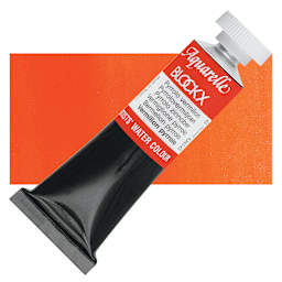 Blockx Artists' Watercolor - Pyrrolo Vermilion, 15 ml Tube and swatch