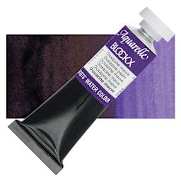 Blockx Artists' Watercolor - Dioxazine Mauve, 15 ml Tube and swatch