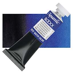 Blockx Artists' Watercolor - Indanthrene Blue, 15 ml Tube and swatch