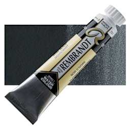 Rembrandt Artist Watercolor - Ivory Black, 20 ml Tube and swatch