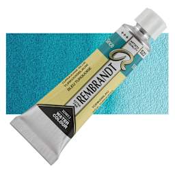 Rembrandt Artist Watercolor - Turquoise Blue, 10 ml tube and swatch