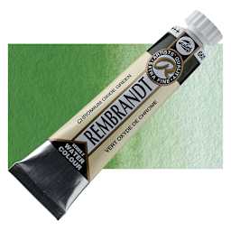 Rembrandt Artist Watercolor - Chromium Oxide Green, 20 ml tube and swatch