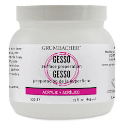 Grumbacher Acrylic Gesso - Front of 32 oz Jar shown