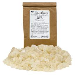 Williamsburg Damar Crystals - Pile of Crystals shown in front of package
