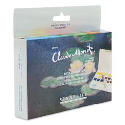Sennelier French Artists' Watercolors - Set of 12, Claude Monet, Half Pan side view