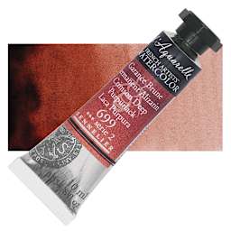 Sennelier French Artists' Watercolor - Permanent Alizarin Crimson Deep, 10 ml, Tube and swatch