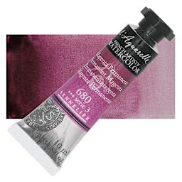 Sennelier French Artists' Watercolor - Permanent Magenta, 10 ml, Tube and swatch