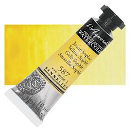 Sennelier French Artists' Watercolor - Yellow Sophie, 10 ml Tube and swatch