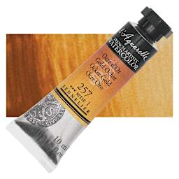 Sennelier French Artists' Watercolor - Gold Ochre, 10 ml, Tube and swatch