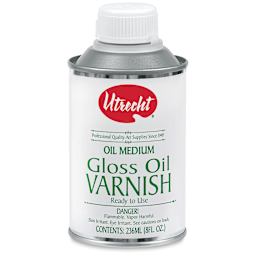 Utrecht Oil Varnishes - Front of 8 oz Gloss Oil Varnish can shown