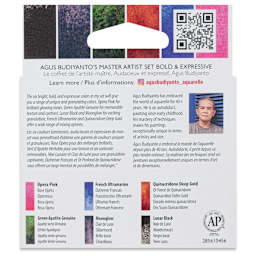 Daniel Smith Extra Fine Watercolor - Agus Budiyanto Master Artist Bold and Expressive, Set of 6, 5 ml Tubes back of package