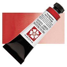 Daniel Smith Extra Fine Watercolor - Transparent Pyrrol Orange, 15 ml Tube and swatch