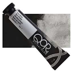QoR Modern Watercolor - Ivory Black, 11 ml tube and swatch