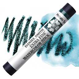 Daniel Smith Watercolor Stick - Phthalo Turquoise stick and swatch