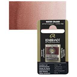 Rembrandt Watercolor Half Pan - Venetian Red pan and swatch