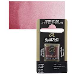 Rembrandt Watercolor Half Pan - Carmine pan and swatch