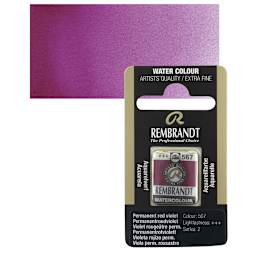 Rembrandt Watercolor Half Pan - Permanent Red Violet pan and swatch