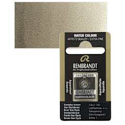 Rembrandt Watercolor Half Pan - Vandyke Brown pan and swatch