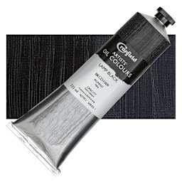 Cranfield Artists' Oil Paint - Lamp Black, 225 ml, Tube and swatch