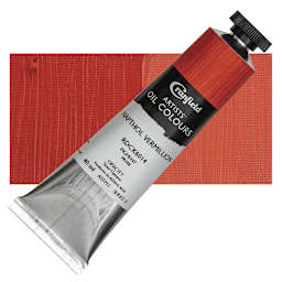 Cranfield Artists' Oil Paint - Napthol Vermillion, 40 ml, Tube and swatch