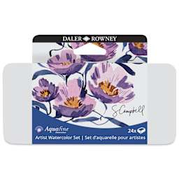 Daler-Rowney Aquafine Watercolors - Set of 24, Shayda Campbell, Half Pan front of package