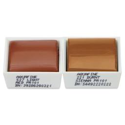 Daler-Rowney Aquafine Watercolors - Set of 2, Light Red and Burnt Sienna, Half Pan out of package