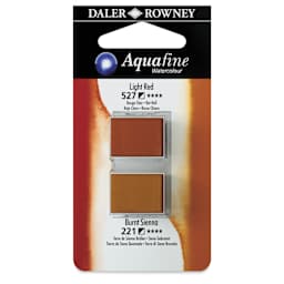 Daler-Rowney Aquafine Watercolors - Set of 2, Light Red and Burnt Sienna, Half Pan