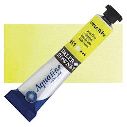 Daler-Rowney Aquafine Watercolor - Lemon Yellow, 8 ml Tube and swatch