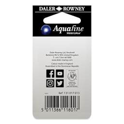 Daler-Rowney Aquafine Watercolors - Set of 2, Coeruleum Hue and Transparent Turquoise, Half Pan back of package