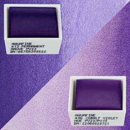 Daler-Rowney Aquafine Watercolors - Set of 2, Cobalt Violet Hue and Permanent Mauve, Half Pan swatches