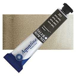 Daler-Rowney Aquafine Watercolor - Sepia Hue, 8 ml, Tube and swatch