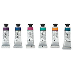 Michael Harding Artists Watercolors - Set of 6, Gem, 15 ml tube back
