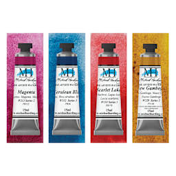 Michael Harding Artists Watercolors - Set of 4, Marlaine Michie Introductory, 15 ml tubes with swatches