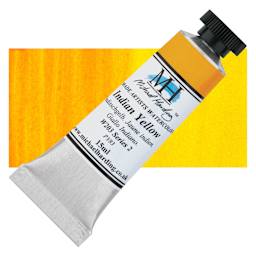Michael Harding Artists Watercolor - Indian Yellow, 15 ml tube and swatch