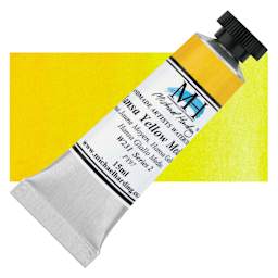 Michael Harding Artists Watercolor - Hansa Yellow Medium, 15 ml tube and swatch