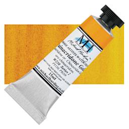 Michael Harding Artists Watercolor - Quinacridone Gold, 15 ml tube and swatch