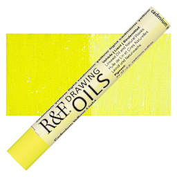 R&F Drawing Oil Stick - Cadmium Yellow Light, 12 ml stick and swatch