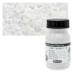Schmincke Pigment - Zinc White, 100 ml Jar and swatch