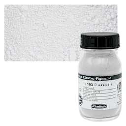 Schmincke Pigment - Titanium White, 100 ml Jar and swatch