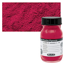 Schmincke Pigment - Carmine, 100 ml Jar and swatch