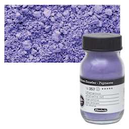 Schmincke Pigment - Ultramarine Red, 100 ml Jar and swatch
