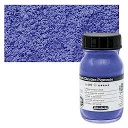 Schmincke Pigment - Ultramarine Violet, 100 ml Jar and swatch