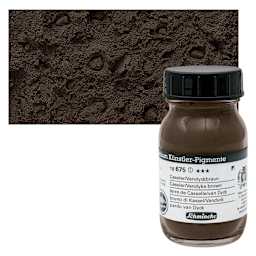 Schmincke Pigment - Vandyke Brown, 100 ml Jar and swatch
