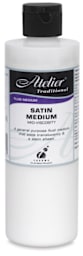 Chroma Atelier Traditional Mid-Viscosity Medium - Front of 250 ml Bottle of Satin Medium