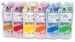 Holbein Acryla Colored Gesso - Row of Assorted Color Poly Bags of Gesso